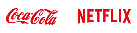 Les couleurs chaudes - logos Coca-Cola et Netflix - Marie-Ange Vollard