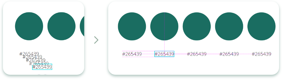 Création page palette couleurs - alignement texte - Marie-Ange Vollard